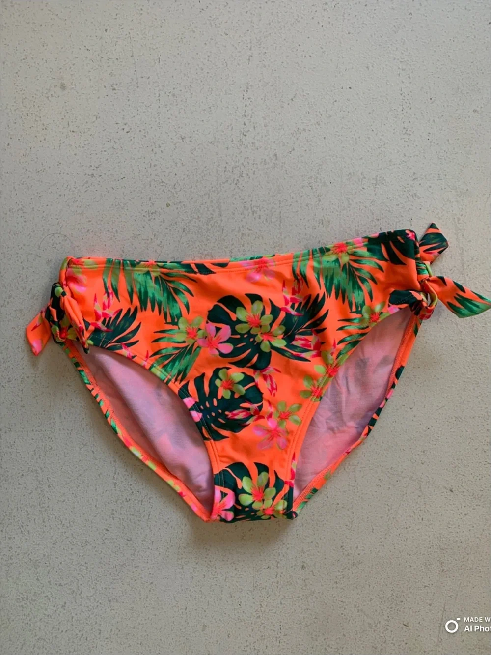 Art Class Girls Neon Orange Tropical Floral Bikini Set Size XL NWT Beach
